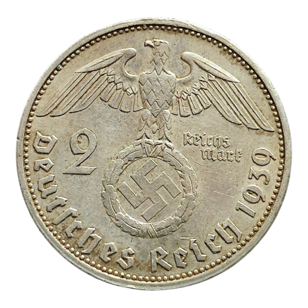 Німеччина - Третій рейх 2 рейхсмарки, 1939 Мітка монетного двору "G" - Карлсруе