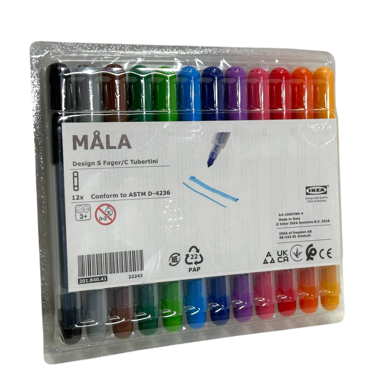 Набір фломастерів IKEA MALA (ІКЕА МОЛА). 20184041. 12 предметів