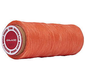Galaces 0.80 мм кораловий (S017) плоский шнур вощений по шкірі (картон)