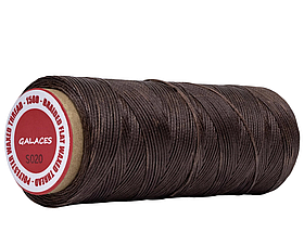 Galaces 0.80 мм коричневий (S020) плоский шнур вощений по шкірі (картон)