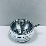 Цукорниця з нержавіючої сталі з ложкою 300 мл "Білий мармур" Empire EM-4319, фото 4