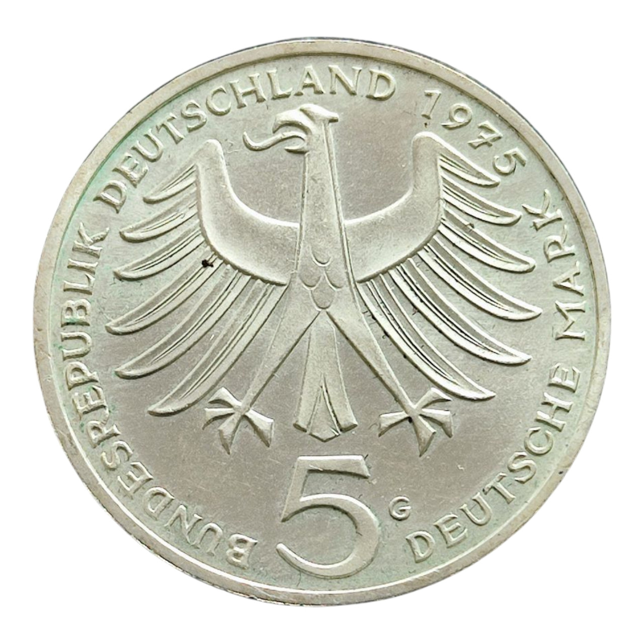 Німеччина 5 марок, 1975 100-та річниця - Народження Альберта Швейцера
