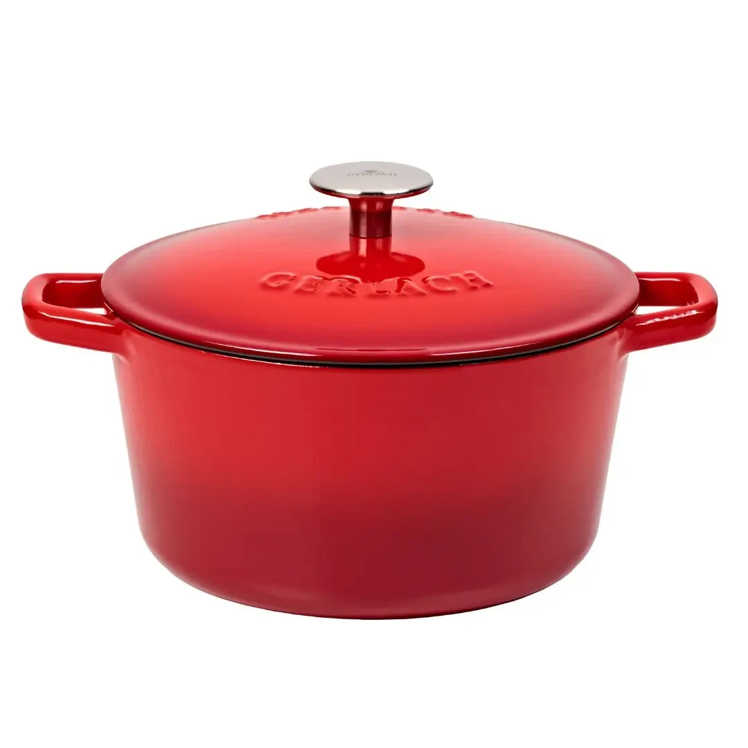 Каструля чавунна 21 см 3 л Gerlach Natur Iron червоний градієнт (5901035508477)