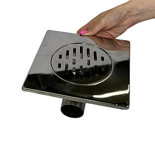 Трап з нержавіючої сталі SLIM 20 * 20см, горизонтальний, D50