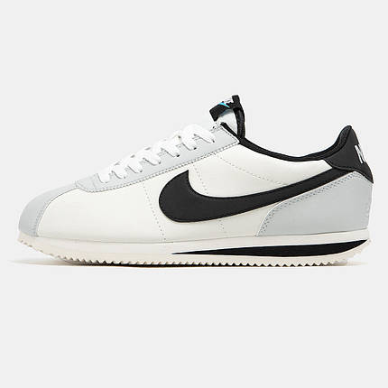 Чоловічі Кросівки Nike Cortez White Grey Black / Найк Кортез Білі з Сірим та Чорним, фото 1