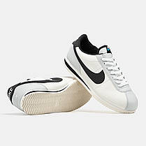 Чоловічі Кросівки Nike Cortez White Grey Black / Найк Кортез Білі з Сірим та Чорним, фото 6