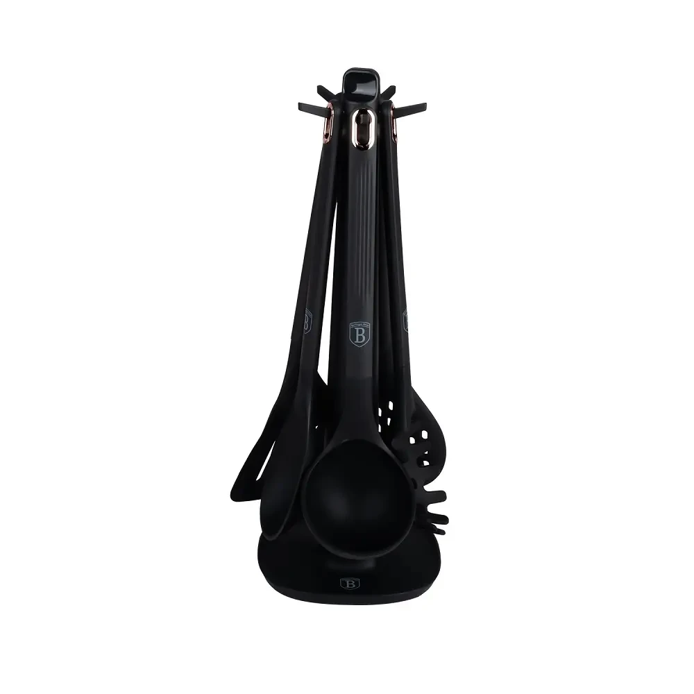 Набір кухонних інструментів 6 предметів з підставкою Berlinger Haus Black Rose Collection (BH-8617)