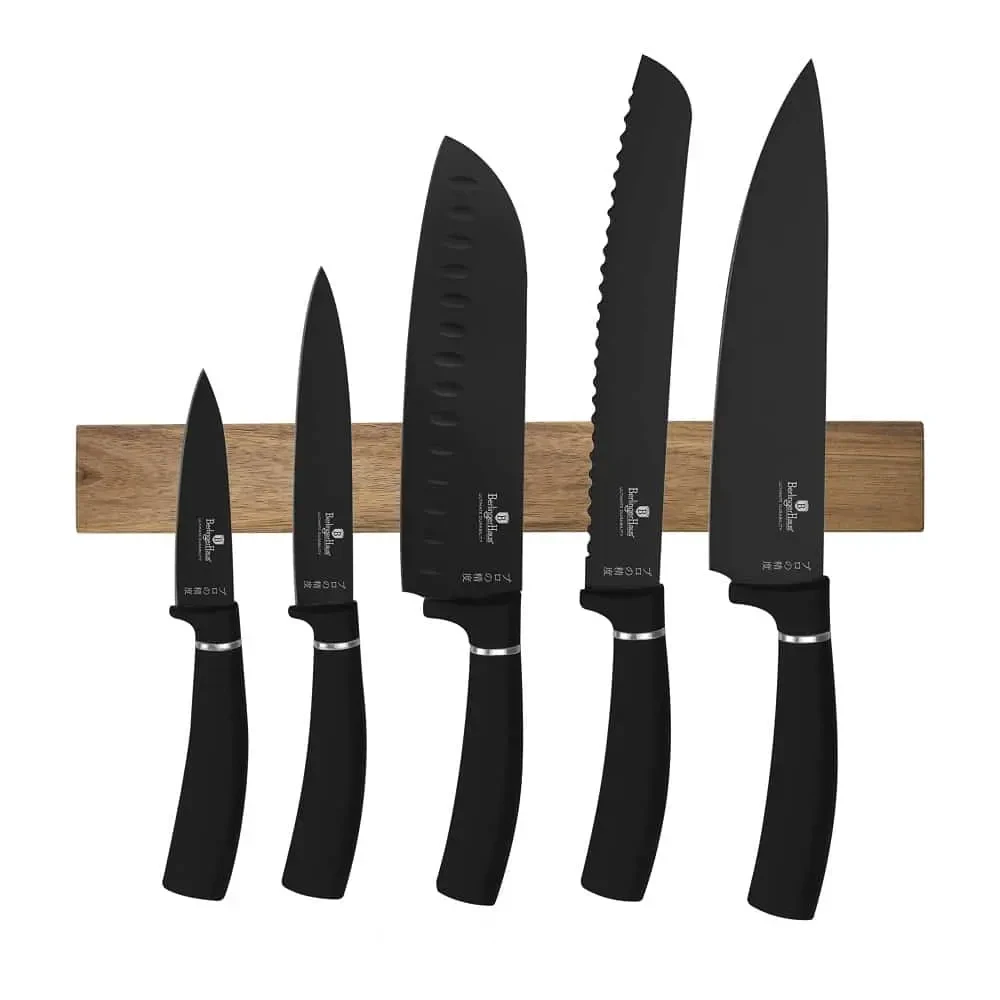 Набір ножів з магнітною планкою Berlinger Haus Black Silver Collection (BH-2885)