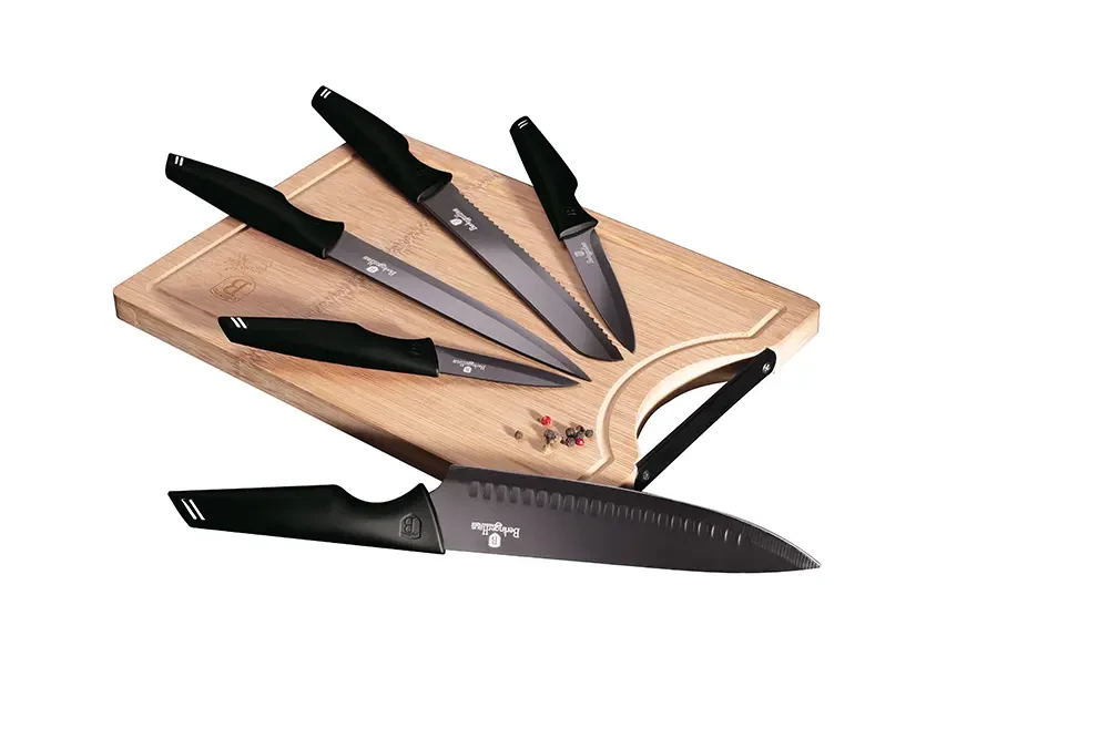 Набір ножів з обробною дошкою Berlinger Haus Black Silver Collection (BH-2709)