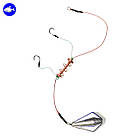 Оснащений монтаж «Гірлянда два гачки» (вантаж «Літак» 20g, 40g, 60g, 80g)