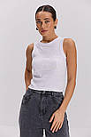 Майка жіноча в рубчик з акцентними швами на грудях, фото 2