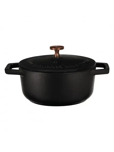 Порційна чавунна кастрюля 10 см 0,31 л Berlinger Haus Black Royal Collection (BH-6489)