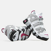 Жіночі Кросівки Nike Air More Uptempo White Grey Pink / Найк Аїр Мор Аптемпо Білі з Сірим та Рожевим, фото 6