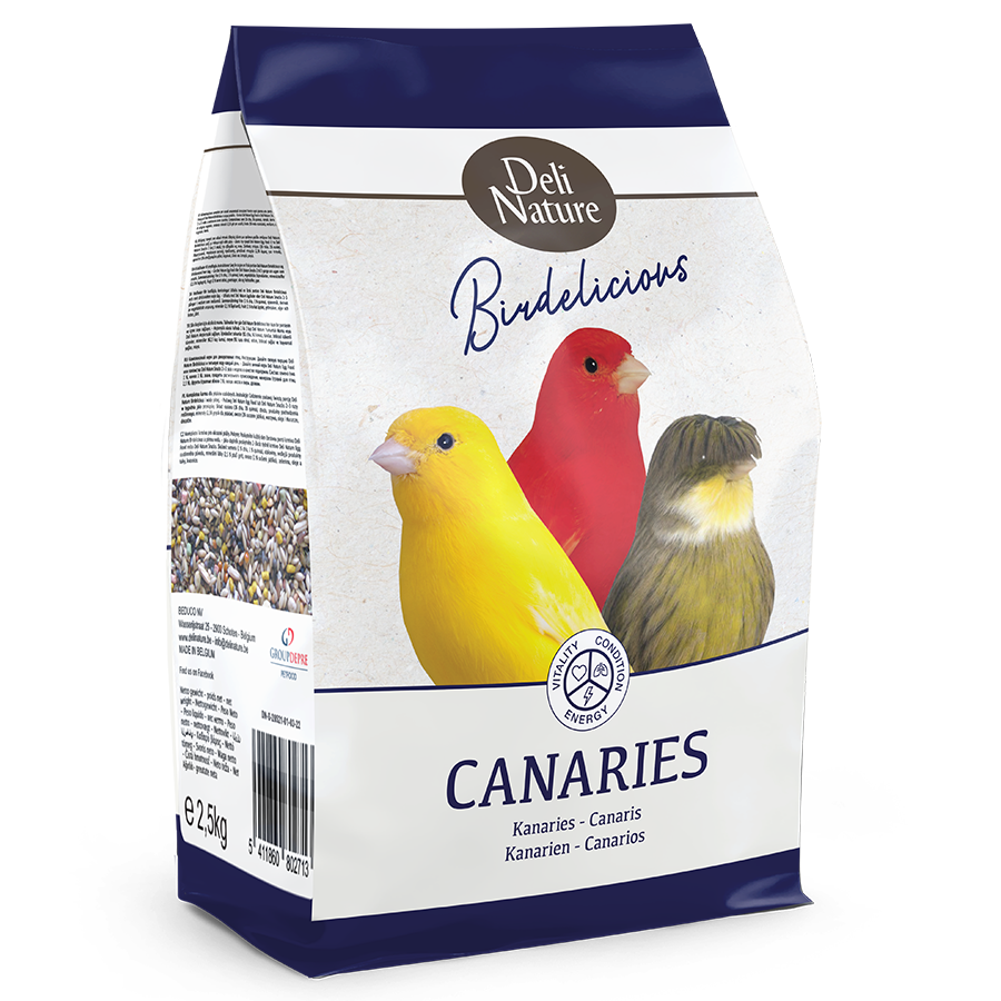 Deli Nature BIRDELICIOUS CANARIES Повнораціонний корм для канарок з вітамінами та мінералами 0,8 кг.