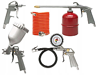 Набір пневмоінструменту фарбувальний для компресора CHAMPION CP-1021 5 в 1, Краскопульт пневматичний