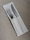 Куверт на два відділення для столового приладдя льон водовідштовхувальний, фото 2