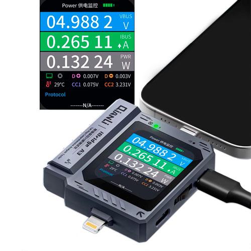 USB тестер діагностики роз'ємів живлення Type-C і Lightning, QianLi iBridge A3, фото 1