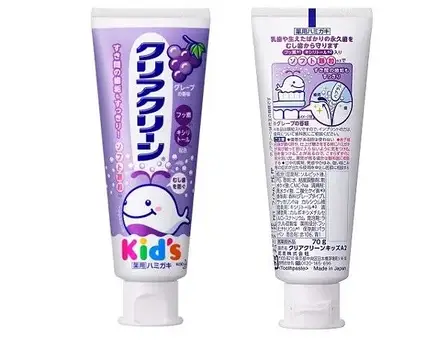 Дитяча зубна паста КАО "Clear Clean" з м'якими мікрогранулами для делікатного очищення зубів 70 г (281616), фото 2