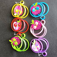 Набір Дитячий Браслет Сережки Каблучка 6 шт Різні Кольори