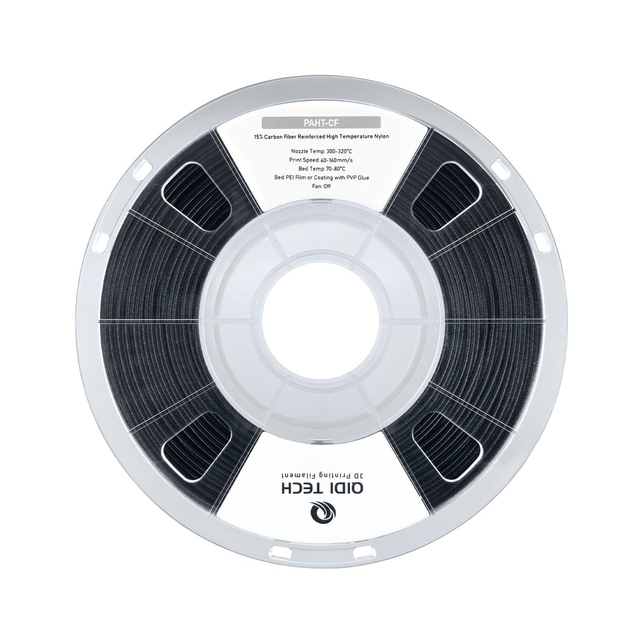 Пластик філамент для 3Д-друку QIDI TECH PAHT-CF (PPA-CF) Black, Classic Spool, 1.75мм, 1кг, 300-320°C, для 3D-принтера, Чорний