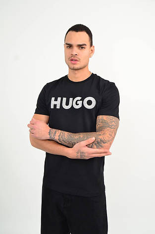 Чоловіча футболка Hugo Boss чорна брендова футболка Хуго люкс якість, фото 3