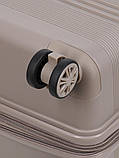 Валіза велика L поліпропілен шампань76х51х28+5/117л/4.9кг Snowbal21204, фото 9