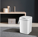 Сенсорне сміттєве відро для сміття автоматичне 16 л розумне смарт біле Контейнер з автоматичною кришкою перезарядне, фото 9