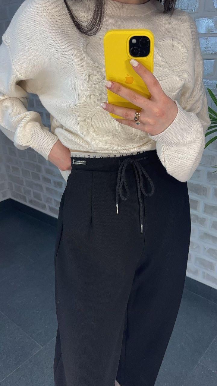 Жіночі укорочені штани з поясом-резинкою та зав'язкою | Весна-літо 2025 | Трикотаж | Норма і батал