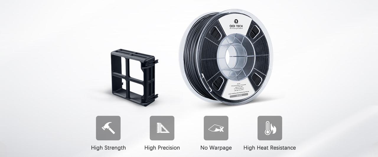 Пластик філамент для 3Д-друку QIDI TECH PAHT-CF Black