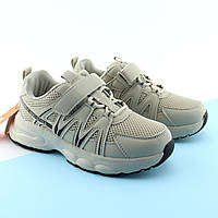 Кросівки на липучках кремові дитячі з липучками тм BI&KI