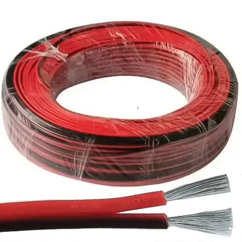 Кабель силіконовий 2 жили 14AWG (2х2,0 мм.кв.) TinCU, червоно-чорний, 100 м