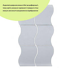 Дзеркальний декор акриловий самоклеючий 140*190мм срібло, 6шт (D) SW-00002510