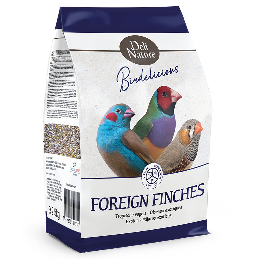 Deli Nature BIRDELICIOUS FOREIGN FINCHES Повнораціонний корм для тропічних птахів, в`юрків з вітамінами 0.8кг