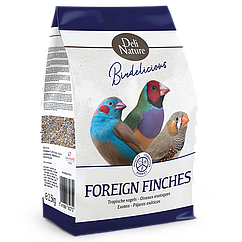 Deli Nature BIRDELICIOUS FOREIGN FINCHES Повнораціонний корм для тропічних птахів, в`юрків з вітамінами 0.8кг