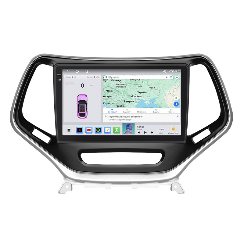 Штатна магнітола Lesko для Jeep Cherokee V (KL) 2013-2018г 10" 4/64 QLED CarPlay 4G Wi-Fi GPS 360 Prime 1 шт., фото 1