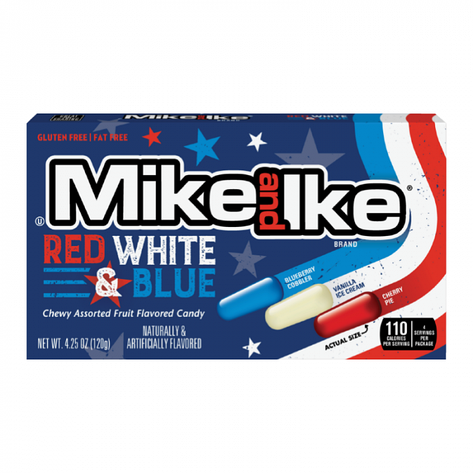 Mike & Ike Red White & Blue Theater Box 120g, фото 1