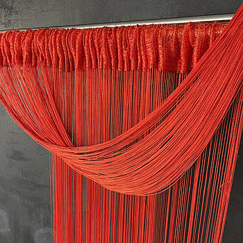 Нитяні штори однотонні Червоні (NO-11)