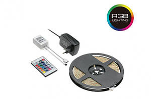 Набір LED Стрічка GTV RGB 5м 150LED 25w, контролер IR 24 keys, блок живлення 12V 25W, IP20