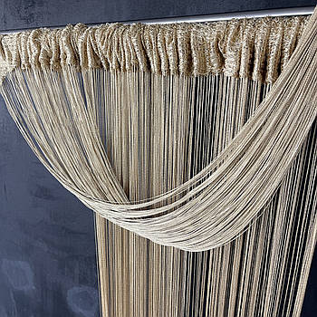 Нитяні штори однотонні Кавова 300x280 cm ALBO (NO-4)