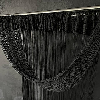 Нитяна шторка однотонна Чорна 300x280 cm ALBO (NO-3)