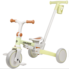 Біговіл трансформер Cruiser Milano 5 в 1 з батьківською ручкою. Кремовий