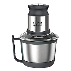 Чопер подрібнювач з чашею 3 літри 4 леза нержавіюча сталь овочерізка Sokany SK-7027