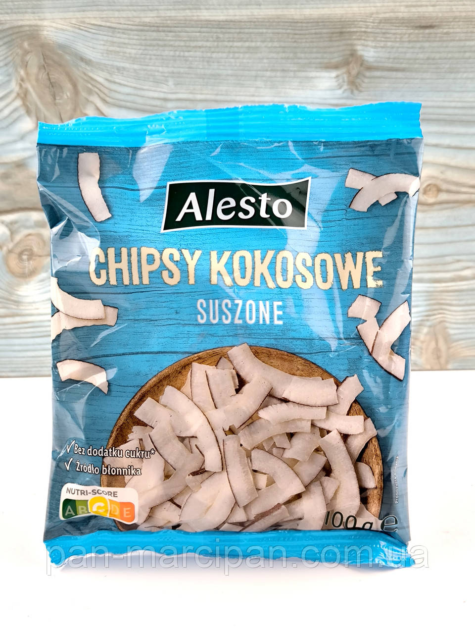 Чіпси із сушеної кокосової стружки Alesto 100 г, фото 1