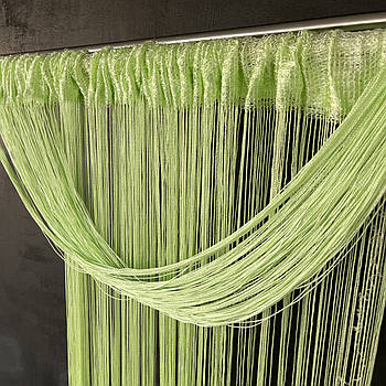 Нитяні штори однотонні Салатові 300x280 cm ALBO (NO-8)