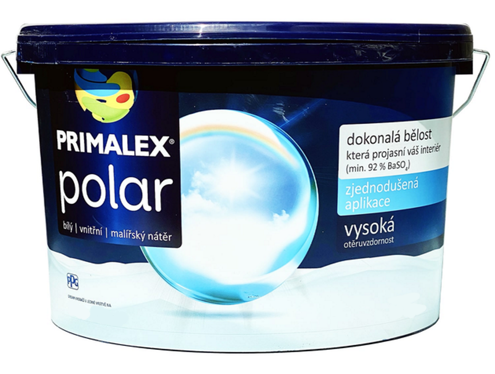 Primalex Polar, вапняна фарба підвищеної білизни для стін та стель, 7,5кг