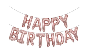 Набір кульок-літер 16''/41 см, Напис "Happy Birthdey", рожеве золото