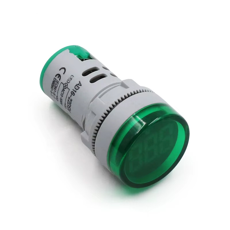 Вольтметр індикатор AC12-500V, 12-500В, 22 мм, зелений, на панель щита