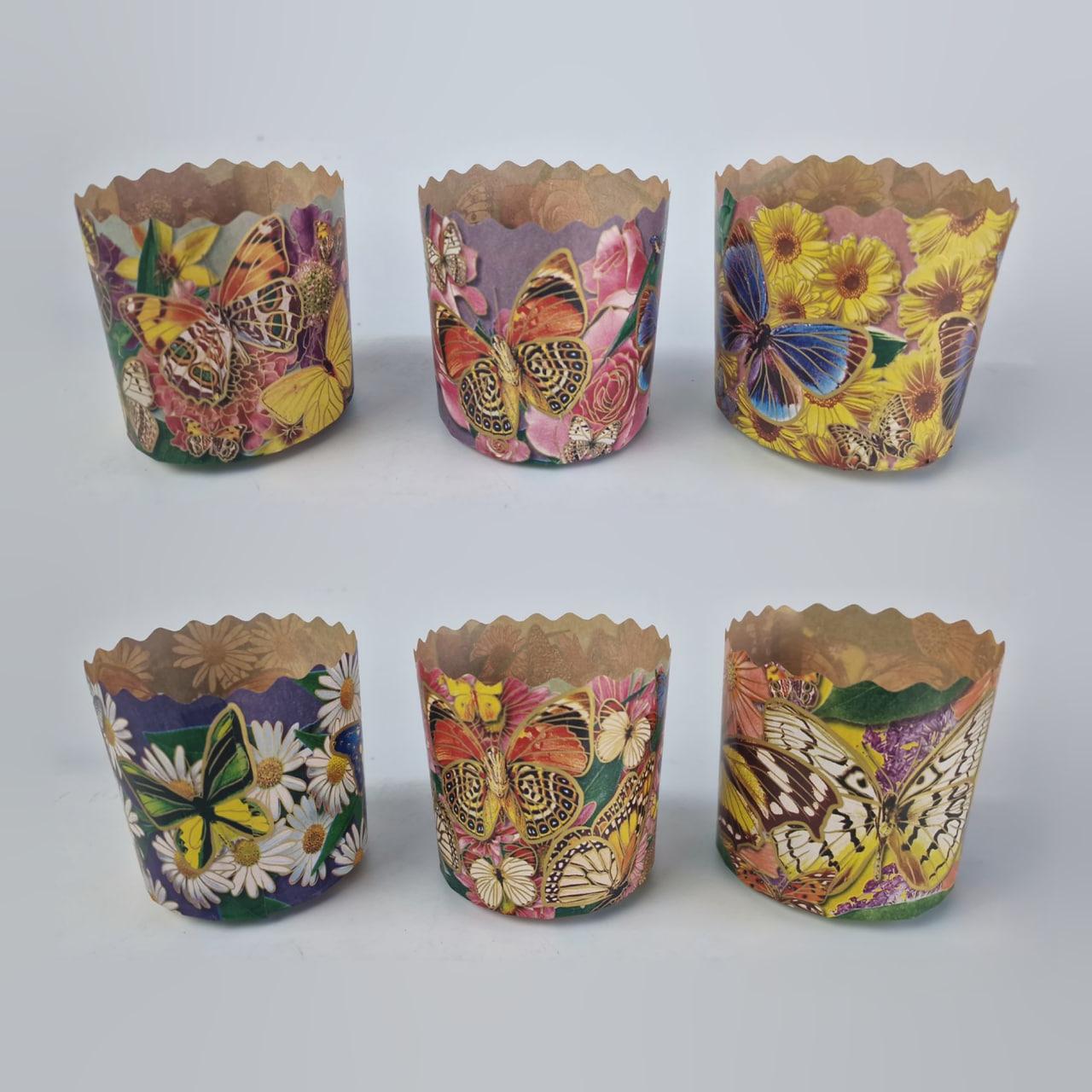 Форма для выпечки пасхального паски (85*90) Бабочки(250гр) (50 шт), фото 1