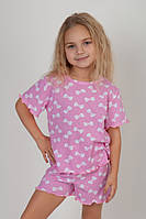 Пижама для девочек розовый бантики АвексТекс размер 110 см