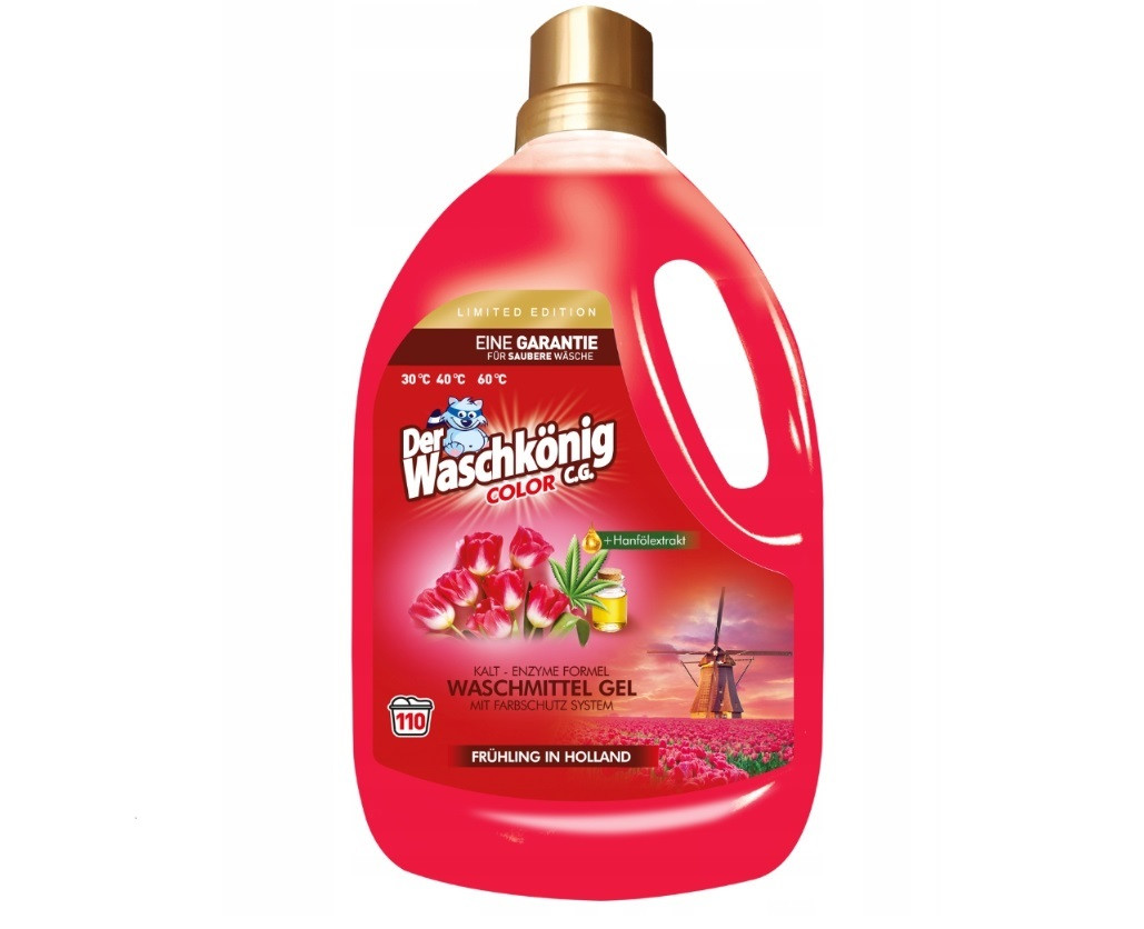 Гель для прання Der Waschkönig Color Perfumed Spring Holland 3305 мл 110 прань, фото 1